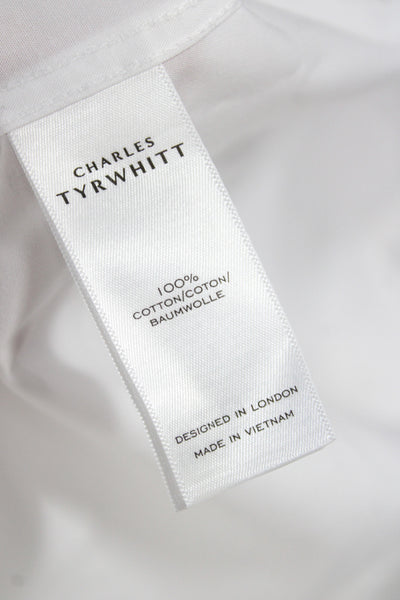 Charles Tyrwhitt Mens White Cotton Dress Shirt 32/33 Sleeve Size 15.5