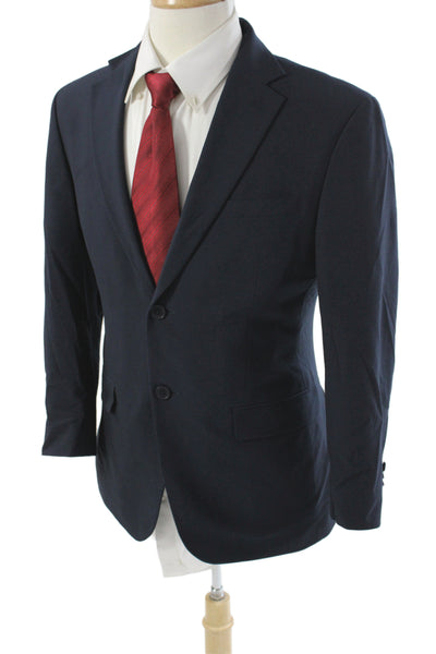 DKNY Mens Blue Blazer Button Closure 68% Polyester Size 38