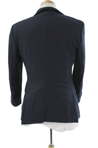 DKNY Mens Blue Blazer Button Closure 68% Polyester Size 38