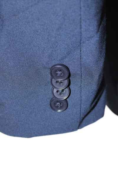 DKNY Mens Blue Blazer Button Closure 68% Polyester Size 38