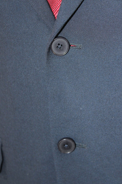 DKNY Mens Blue Blazer Button Closure 68% Polyester Size 38