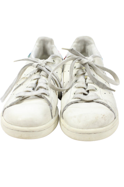 Adidas Stan Smith Womens Lace Up Floral Trim Leather Sneakers White Size 6