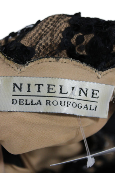 Niteline Della Roufogali Women Maxi Floral V-Neck Beige Dress Size 12