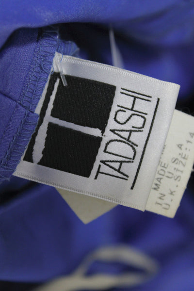 Tadashi Women Jacket Dress Blue Long Sleeve V-Neck Zip Size 12
