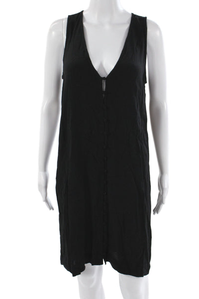 Madewell Women Tank Dress Black V-Neck Sleeveless Mini Size XS