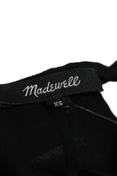 Madewell Women Tank Dress Black V-Neck Sleeveless Mini Size XS