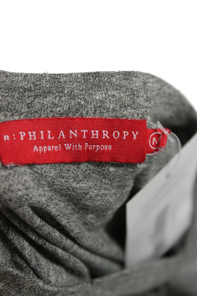 Philanthropy Women Jersey T-Shirt Gray Short Sleeve Round Neck Size M
