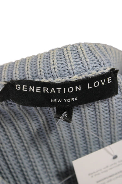 Generation Love Womens Pullover Blue Long Sleeve Round Neck Size XS