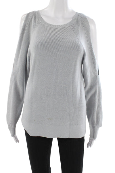 Club Monaco Women Gray Round Neck Pullover Sweater Long Sleeve Size S