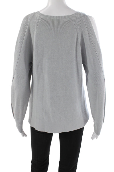 Club Monaco Women Gray Round Neck Pullover Sweater Long Sleeve Size S