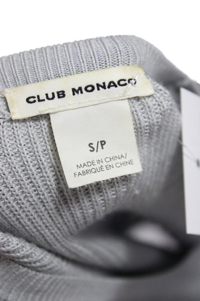 Club Monaco Women Gray Round Neck Pullover Sweater Long Sleeve Size S