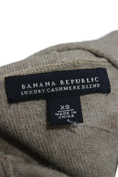Banana Republic Women Cardigan V-Neck Long Sleeve Beige Wool Blend Size XS