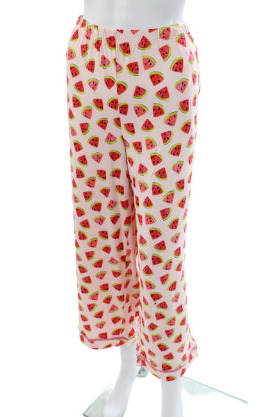 Kate Spade Women's Short Sleeves Two Piece Pants Pajama Set Fruit Print Size 1X
