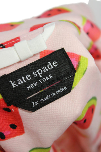 Kate Spade Women's Short Sleeves Two Piece Pants Pajama Set Fruit Print Size 1X