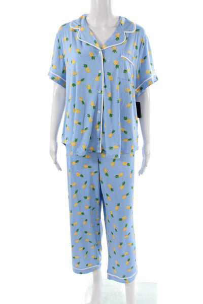 Kate Spade Women's Short Sleeves Two Piece Fruit Print Pajama Set Size 1X