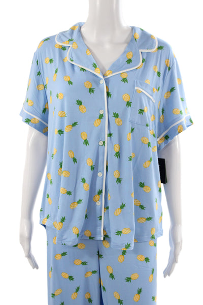 Kate Spade Women's Short Sleeves Two Piece Fruit Print Pajama Set Size 1X