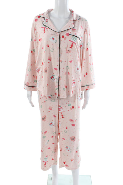 Kate Spade Women's Long Sleeves Two Piece Pajama Set Floral Size XL