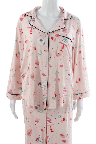 Kate Spade Women's Long Sleeves Two Piece Pajama Set Floral Size XL