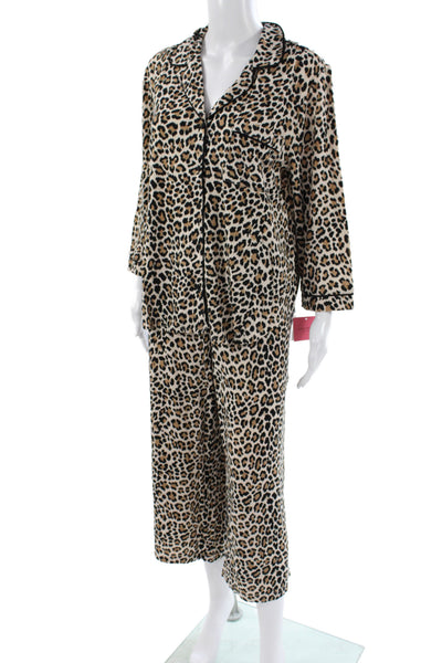 Kate Spade Women's Two Piece Short Sleeves Animal Print Pajama Set Size L