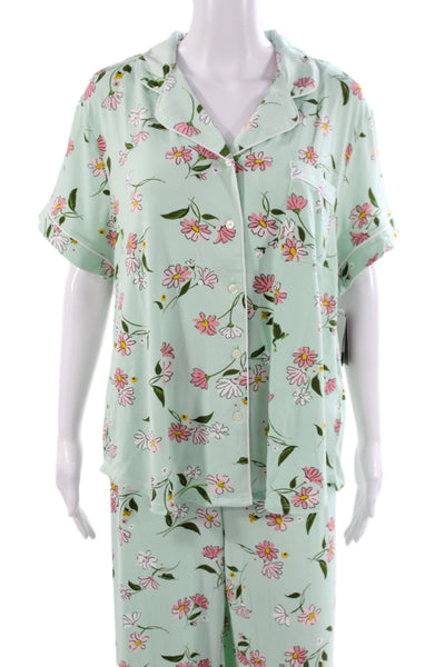 Kate Spade Women's Short Sleeves Two Piece Floral Pajama Set Size 1X