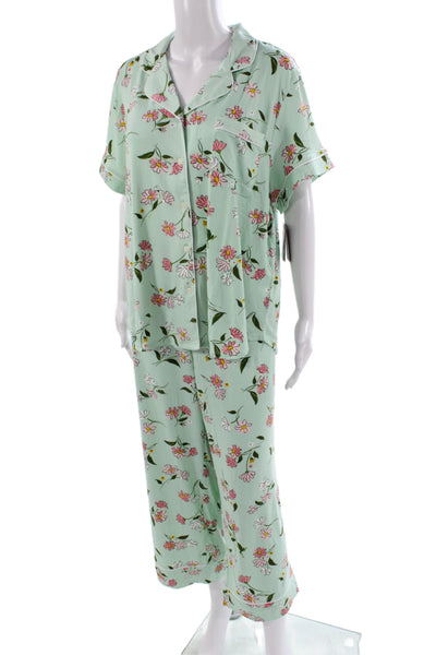 Kate Spade Women's Short Sleeves Two Piece Floral Pajama Set Size 1X