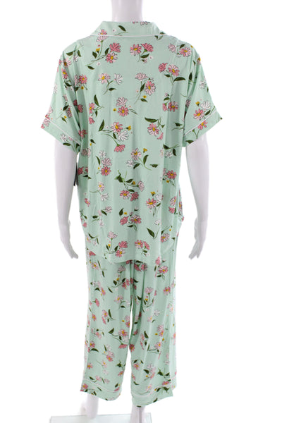 Kate Spade Women's Short Sleeves Two Piece Floral Pajama Set Size 1X