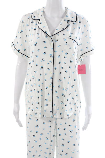 Kate Spade Women's Short Sleeves Two Piece Floral Pajama Set Size L