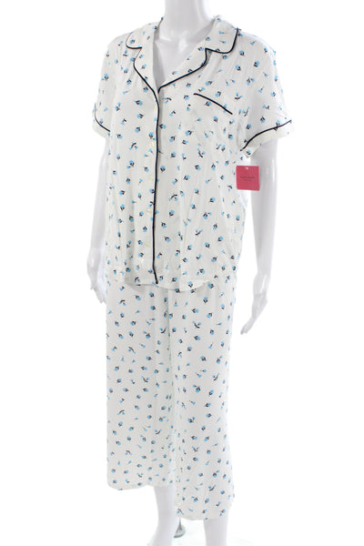 Kate Spade Women's Short Sleeves Two Piece Floral Pajama Set Size L