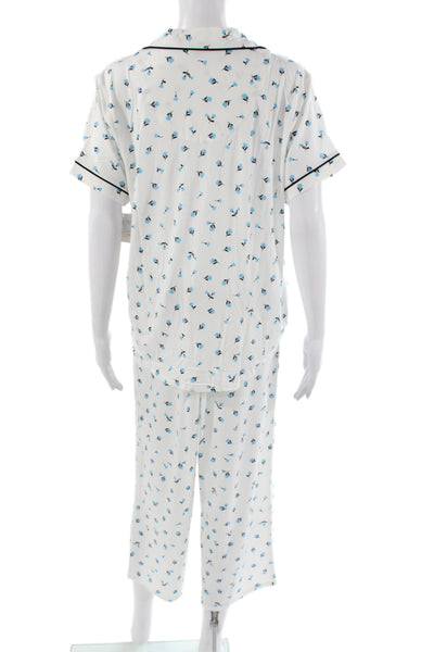 Kate Spade Women's Short Sleeves Two Piece Floral Pajama Set Size L