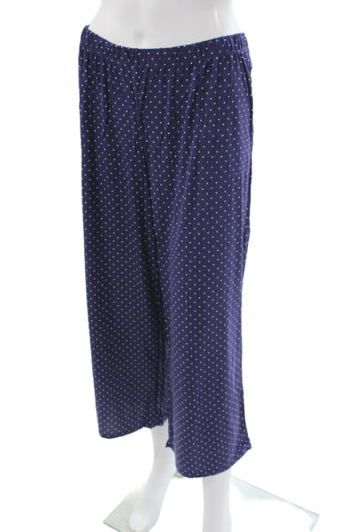 Kate Spade Women's Button Down Two Piece Pajama Set Blue Polka Dot Size L
