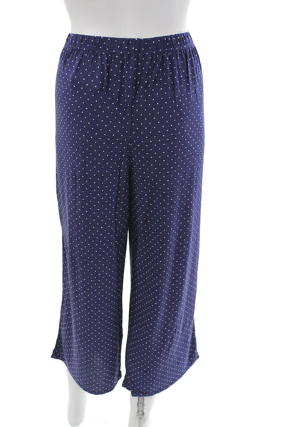 Kate Spade Women's Button Down Two Piece Pajama Set Blue Polka Dot Size L