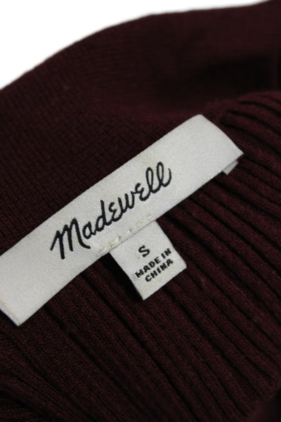 Madewell Womens Collared Sleeveless Button-Up Sweater Red Viscose Size S