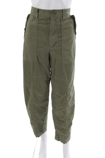 Banana Republic Womens Cargo Pants Green Cotton Size 8