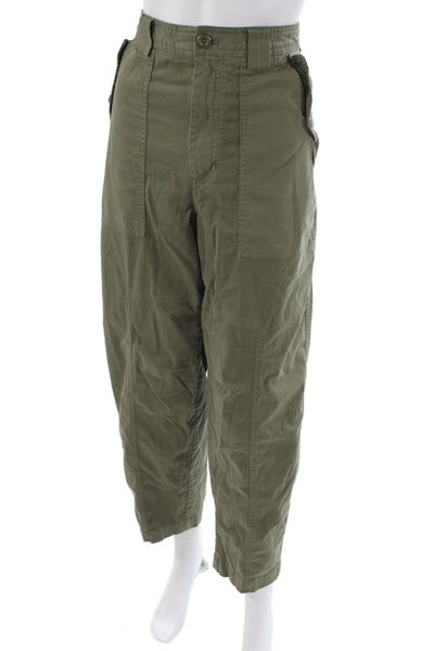 Banana Republic Womens Cargo Pants Green Cotton Size 8