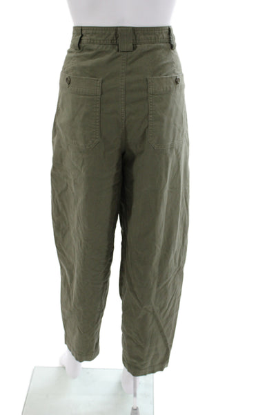 Banana Republic Womens Cargo Pants Green Cotton Size 8