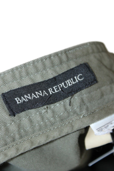 Banana Republic Womens Cargo Pants Green Cotton Size 8
