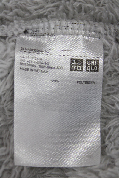 Uniqlo Women Basic Jacket Gray Polyester Zip Long Sleeve Casual Size L