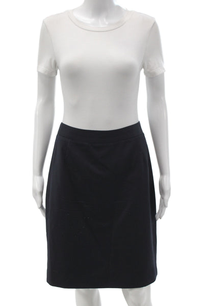 Gurjot New York Women Straight Pencil Wool Skirt Black Knee Length Zip Size M