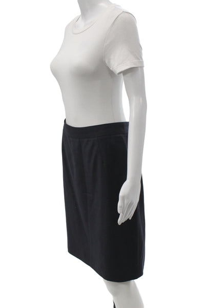 Gurjot New York Women Straight Pencil Wool Skirt Black Knee Length Zip Size M