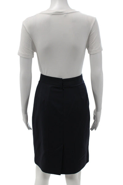 Gurjot New York Women Straight Pencil Wool Skirt Black Knee Length Zip Size M