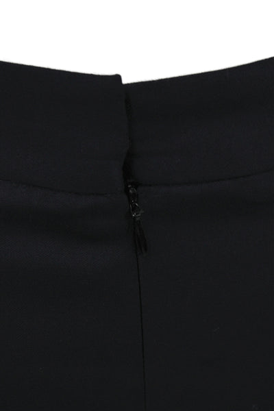 Gurjot New York Women Straight Pencil Wool Skirt Black Knee Length Zip Size M