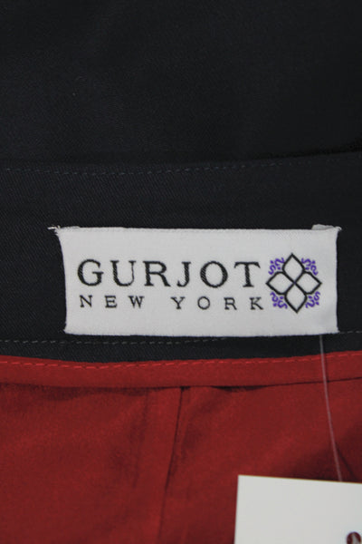 Gurjot New York Women Straight Pencil Wool Skirt Black Knee Length Zip Size M