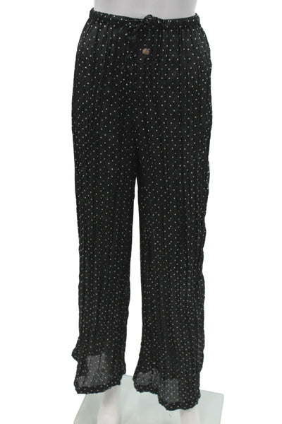 Zara Womens Cropped Polka Dot Black Pants Size L