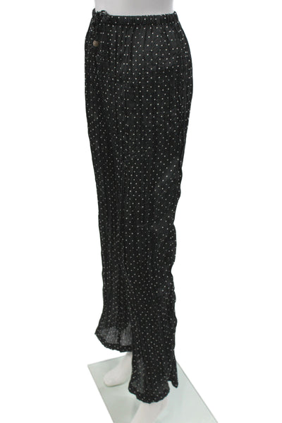 Zara Womens Cropped Polka Dot Black Pants Size L