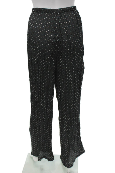 Zara Womens Cropped Polka Dot Black Pants Size L