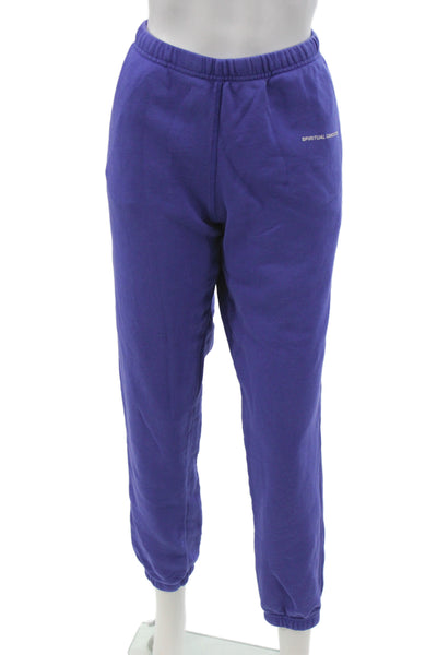 Spiritual Gangster Women Jogger Pants Purple Cotton Athleisure Size M