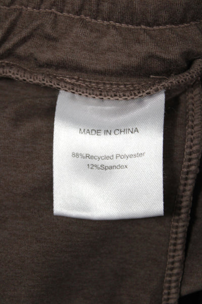 Quince Women Jogger Pants Brown Drawstring Recycled Polyester Size L