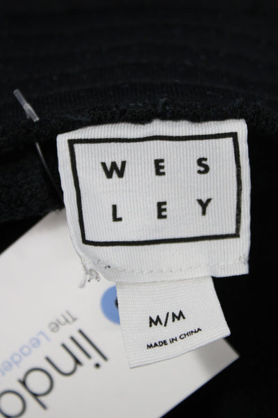 Wesley Women Black Striped Sweatpants Athleisure Pull On Size M