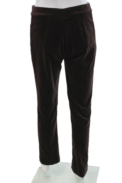 Loro Piana Women Dress Pants Brown Cotton Button Classic Size 42