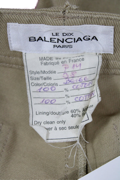 Balenciaga Paris Women Chino Pants Beige Cotton Size 32